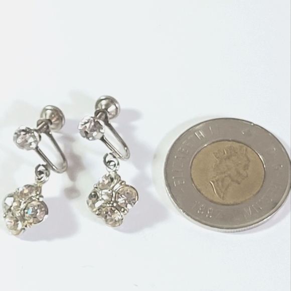3 for$25- Vintage Crystal Drop Earrings with Screw Backs - Picture 9 of 9
